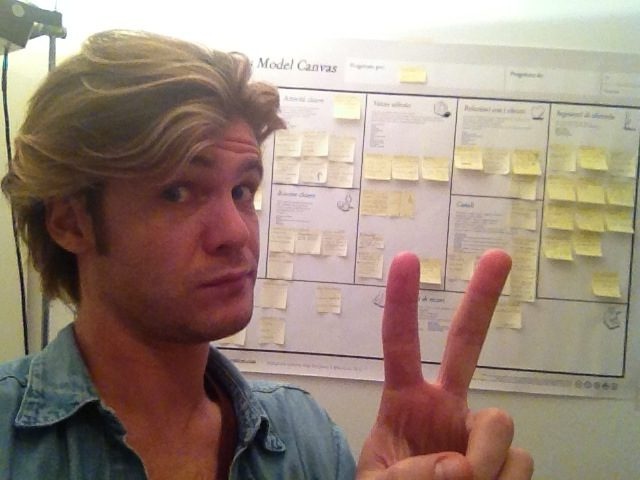 David in his early startup days